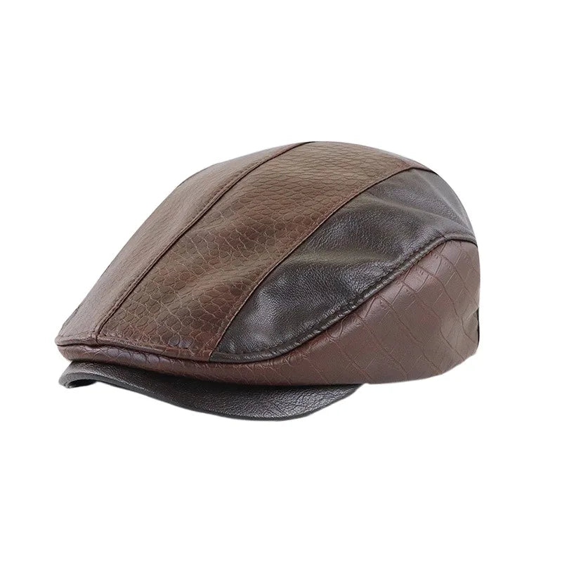 Boina Masculina de Couro Vintage Garenzi GZ273 em couro premium, ajuste confortável, design clássico e visual elegante.