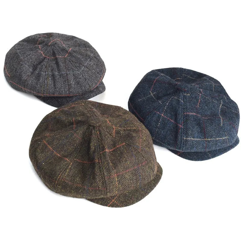 Boina Masculina de Lã Classic Garenzi GZ272 com mistura de lã e poliéster, design clássico britânico, ajuste confortável e visual elegante.