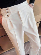 Calça de Alfaiataria Masculina Garenzi GZ253 com acabamento refinado, caimento equilibrado e estilo clássico para looks formais ou casuais.