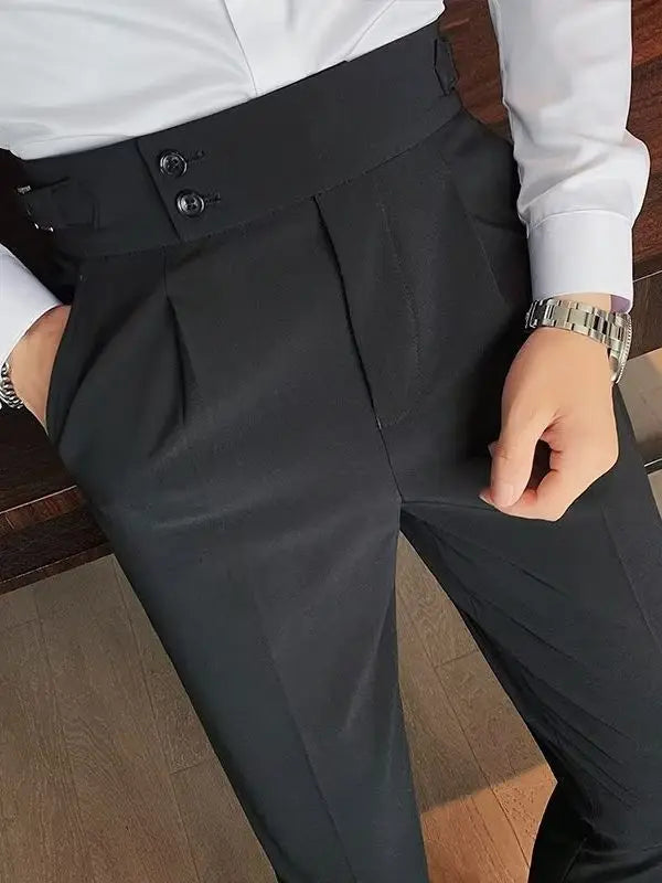Calça de Alfaiataria Masculina Garenzi GZ256 com tecido premium, corte tradicional, acabamento refinado e visual elegante.