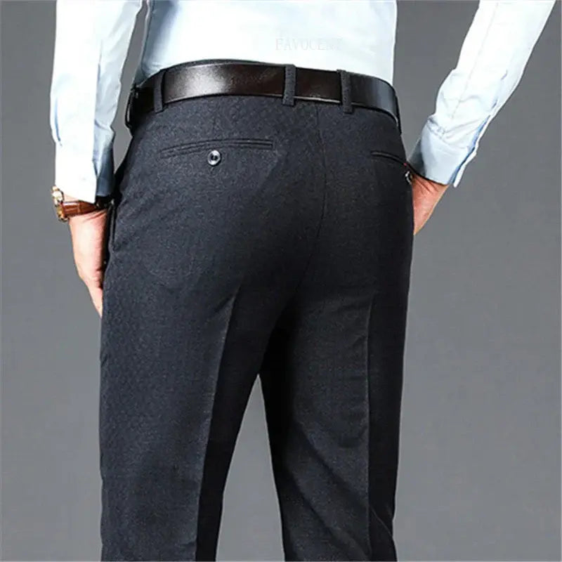 Calça Social Executiva Clássica Masculina Garenzi GZ008 com tecido premium, corte clássico, caimento alinhado e visual formal elegante.