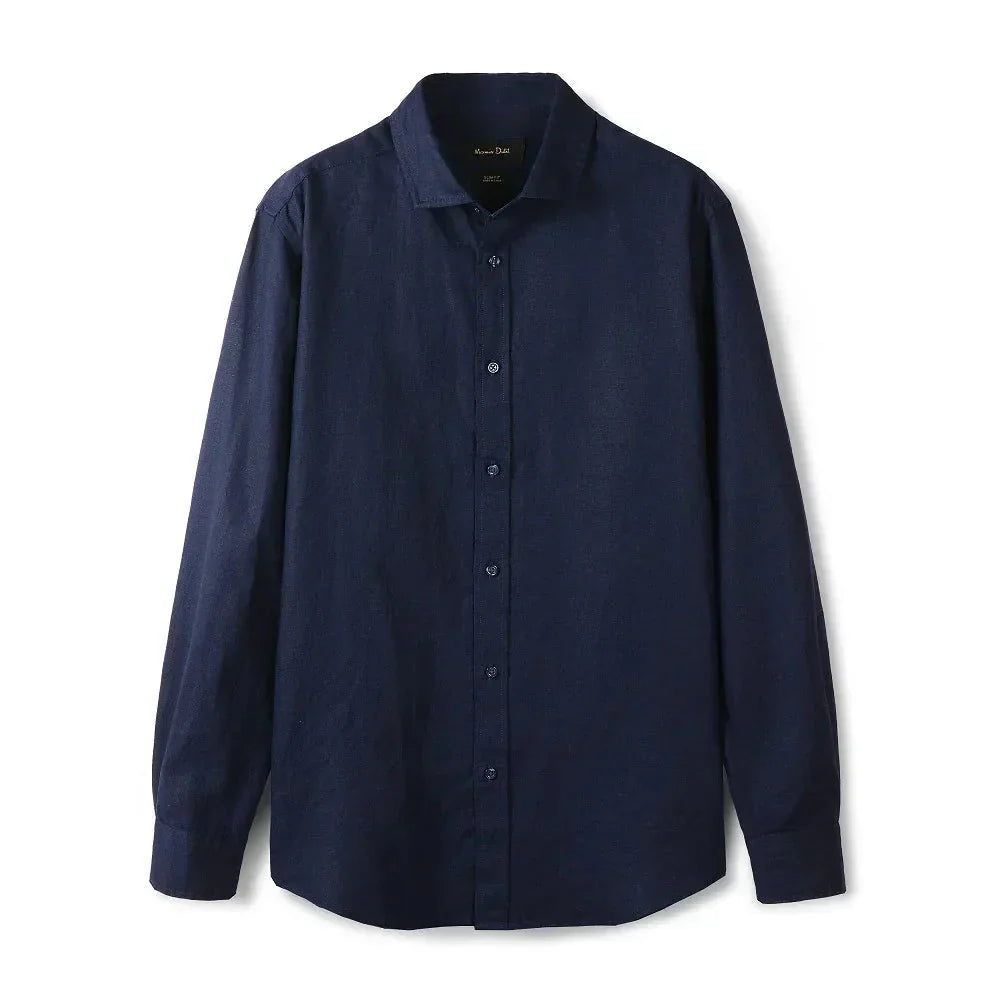 Camisa de Linho Lisa Masculina Garenzi GZ790 confeccionada em linho premium, com caimento impecável, toque leve e visual sofisticado.