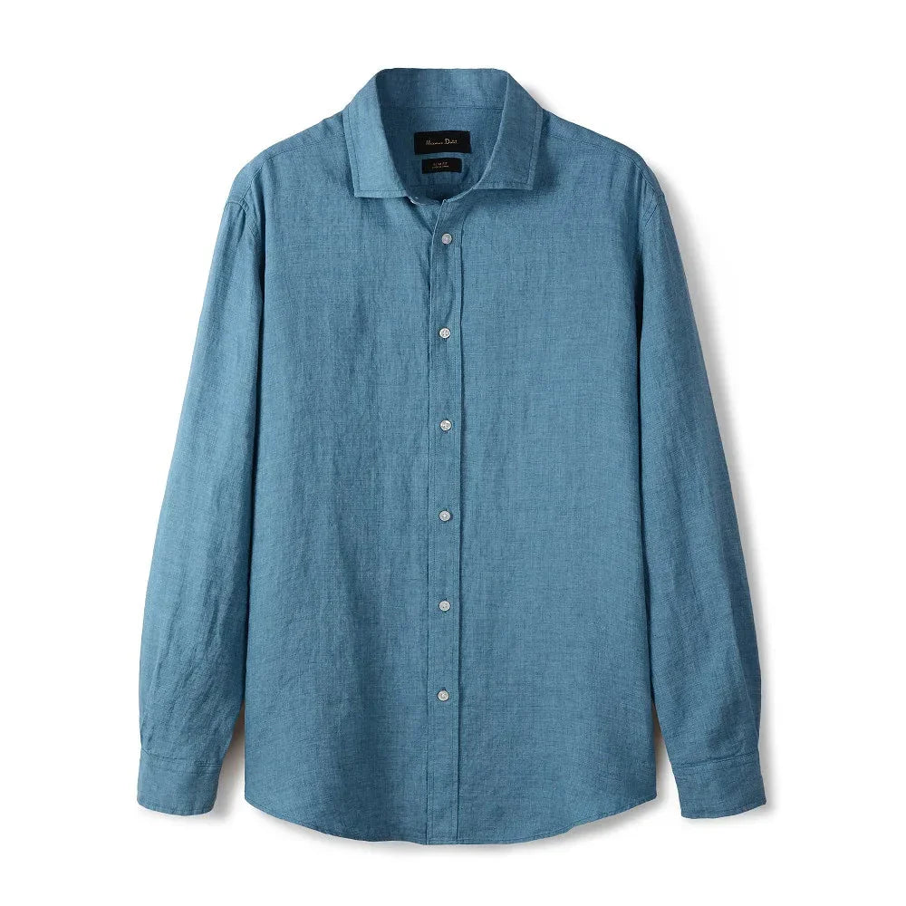 Camisa de Linho Lisa Masculina Garenzi GZ790 confeccionada em linho premium, com caimento impecável, toque leve e visual sofisticado.