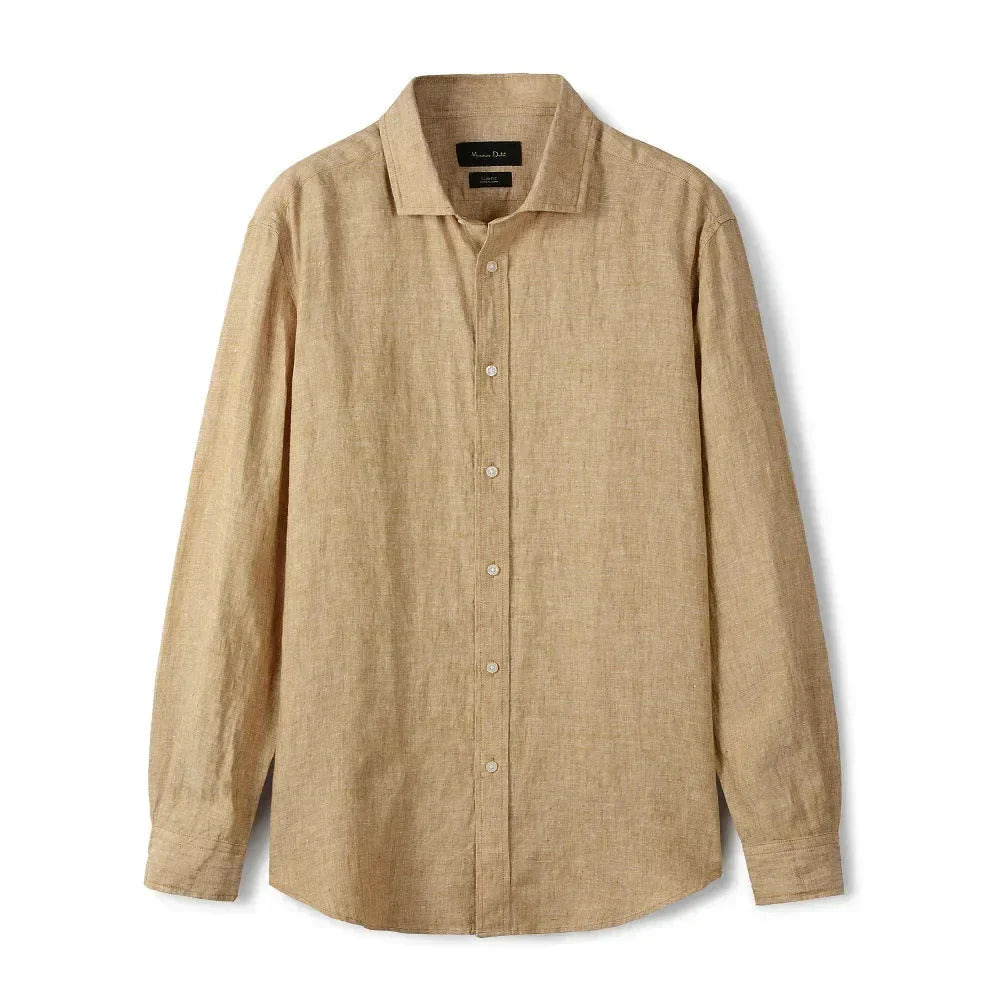 Camisa de Linho Lisa Masculina Garenzi GZ790 confeccionada em linho premium, com caimento impecável, toque leve e visual sofisticado.