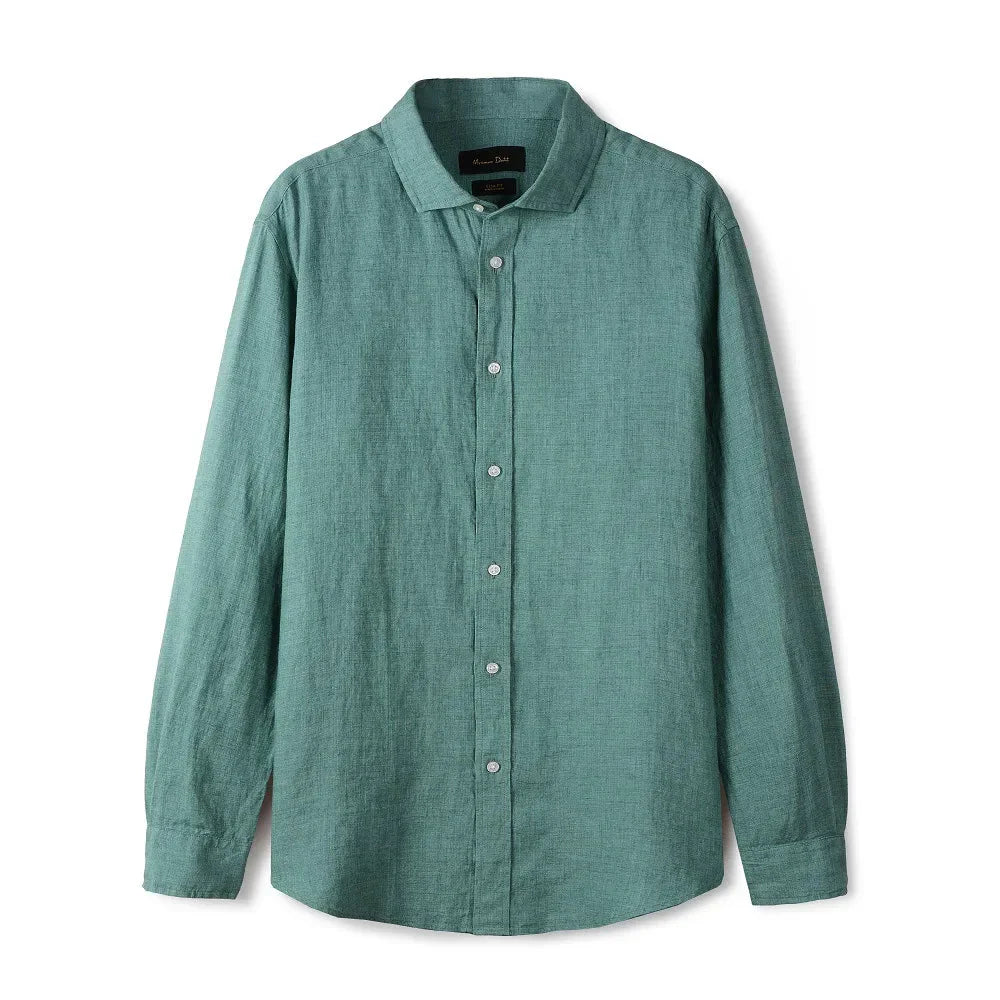 Camisa de Linho Lisa Masculina Garenzi GZ790 confeccionada em linho premium, com caimento impecável, toque leve e visual sofisticado.