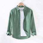 Camisa de Linho Masculina Garenzi GZ538 confeccionada em linho premium, com caimento impecável, toque leve e visual sofisticado.