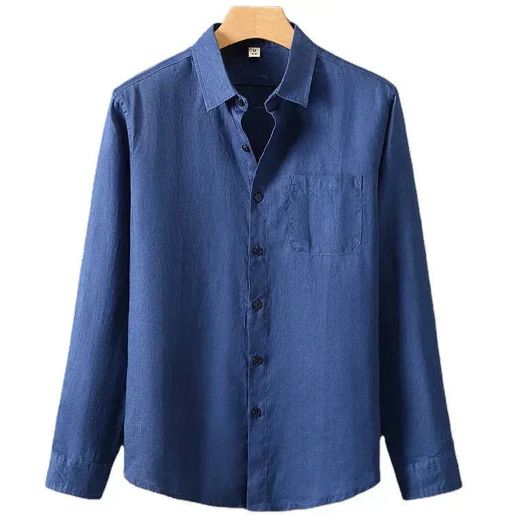 Camisa de Linho Masculina Garenzi GZ792 confeccionada em linho nobre, com caimento elegante, toque suave e acabamento resistente.