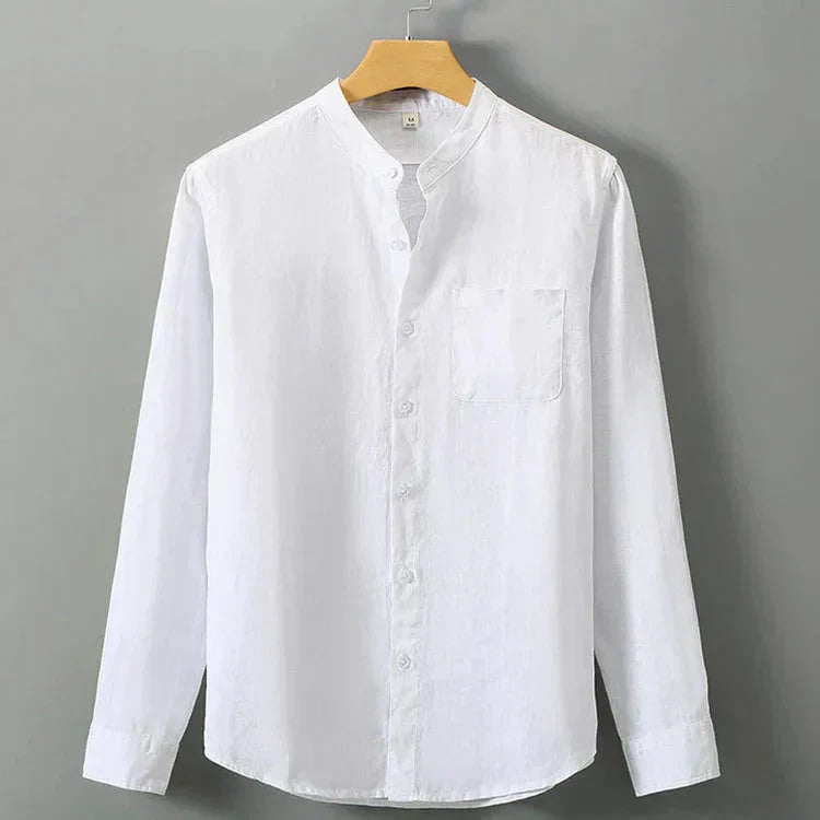 Camisa de Linho Masculina Garenzi GZ792 confeccionada em linho nobre, com caimento elegante, toque suave e acabamento resistente.