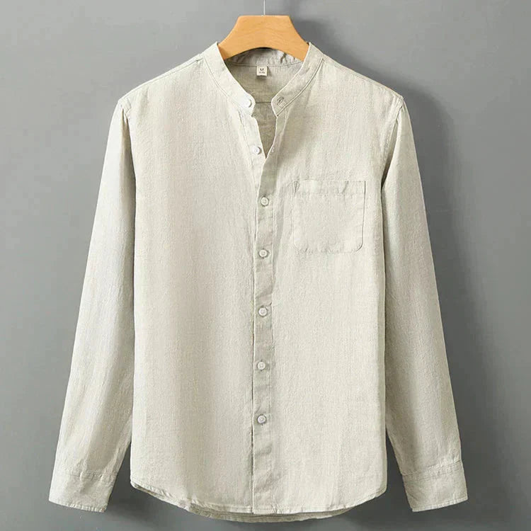 Camisa de Linho Masculina Garenzi GZ792 confeccionada em linho nobre, com caimento elegante, toque suave e acabamento resistente.