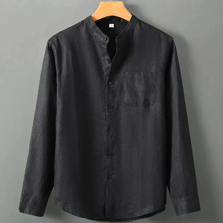 Camisa de Linho Masculina Garenzi GZ792 confeccionada em linho nobre, com caimento elegante, toque suave e acabamento resistente.