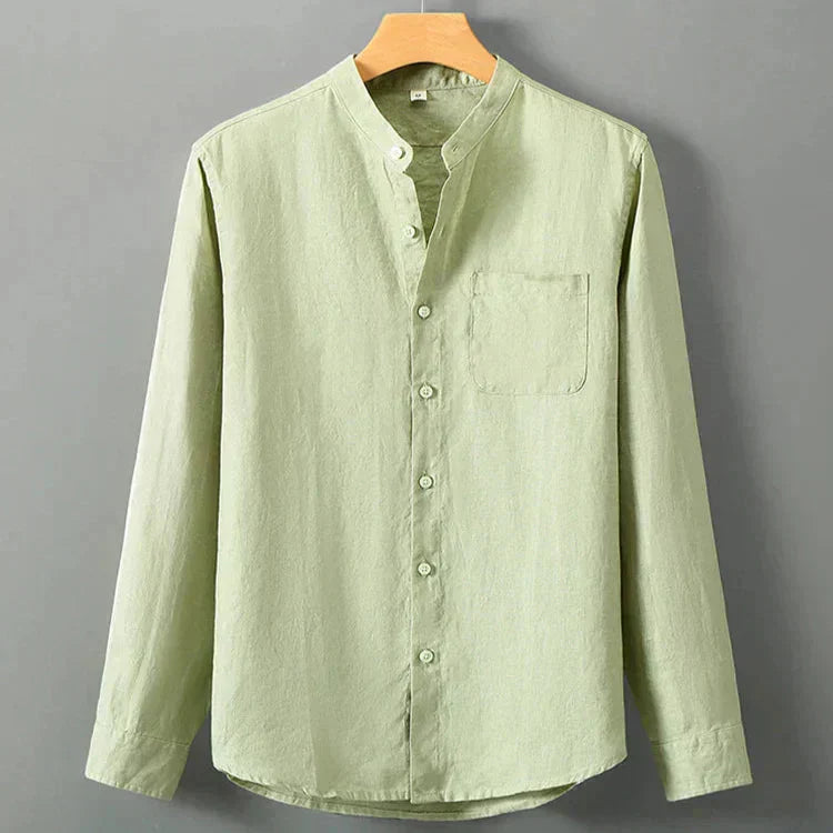 Camisa de Linho Masculina Garenzi GZ792 confeccionada em linho nobre, com caimento elegante, toque suave e acabamento resistente.