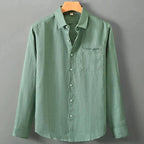 Camisa de Linho Masculina Garenzi GZ792 confeccionada em linho nobre, com caimento elegante, toque suave e acabamento resistente.