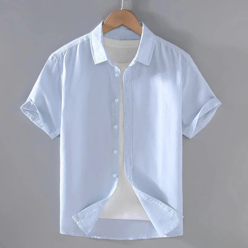 Camisa de Linho Masculina Venazzi VZ796 com linho nobre, caimento leve e estilo Old Money para visual sofisticado e confortável.