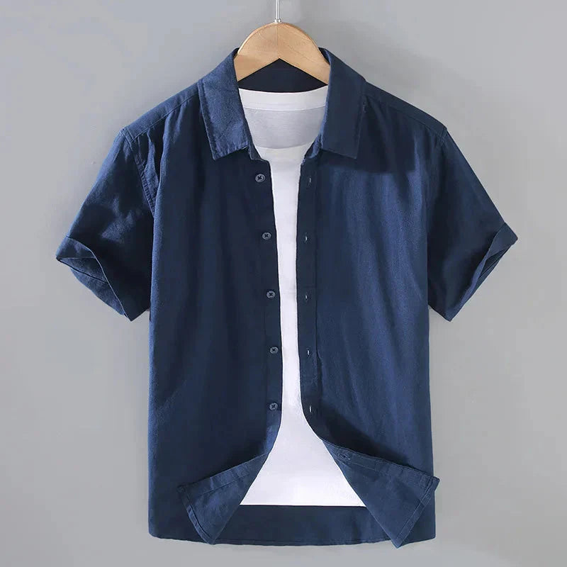 Camisa de Linho Masculina Venazzi VZ796 com linho nobre, caimento leve e estilo Old Money para visual sofisticado e confortável.