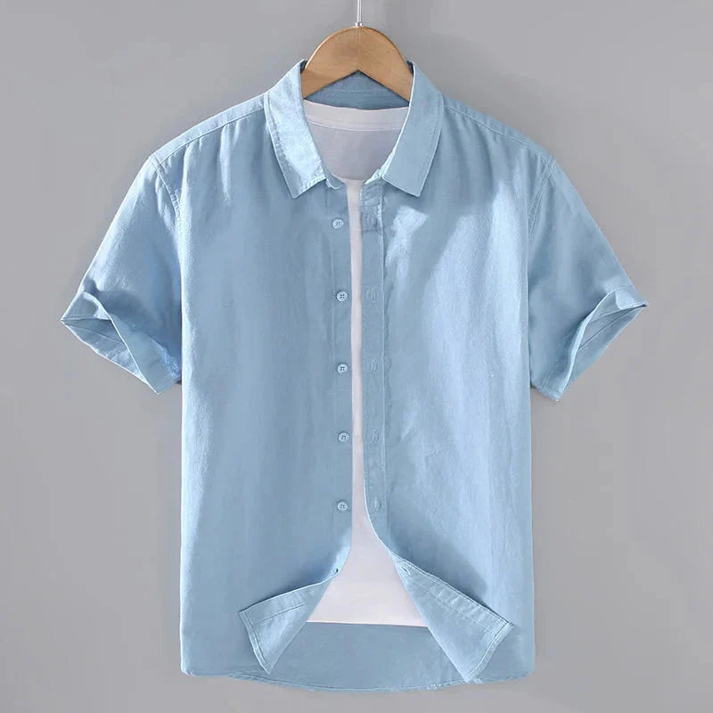 Camisa de Linho Masculina Venazzi VZ796 com linho nobre, caimento leve e estilo Old Money para visual sofisticado e confortável.