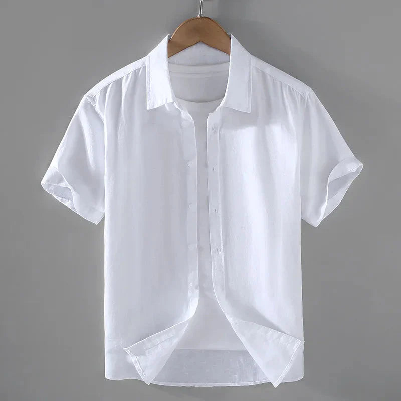 Camisa de Linho Masculina Venazzi VZ796 com linho nobre, caimento leve e estilo Old Money para visual sofisticado e confortável.