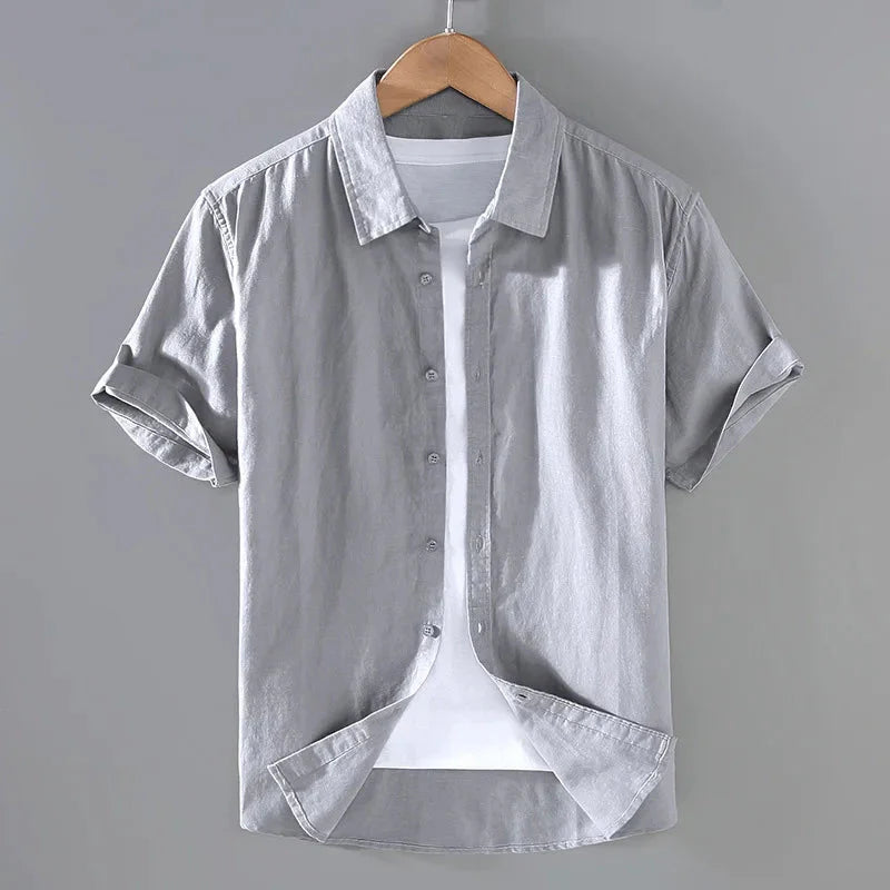 Camisa de Linho Masculina Venazzi VZ796 com linho nobre, caimento leve e estilo Old Money para visual sofisticado e confortável.