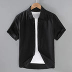 Camisa de Linho Masculina Venazzi VZ796 com linho nobre, caimento leve e estilo Old Money para visual sofisticado e confortável.