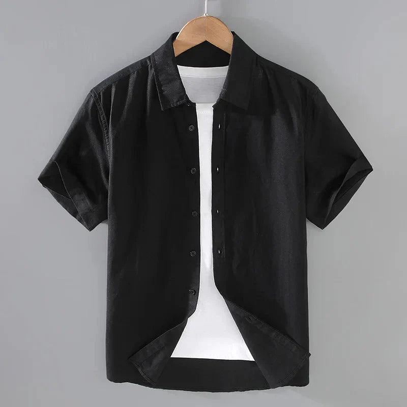 Camisa de Linho Masculina Venazzi VZ796 com linho nobre, caimento leve e estilo Old Money para visual sofisticado e confortável.