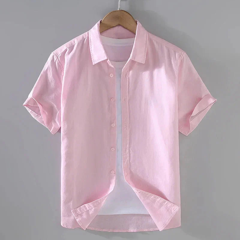 Camisa de Linho Masculina Venazzi VZ796 com linho nobre, caimento leve e estilo Old Money para visual sofisticado e confortável.