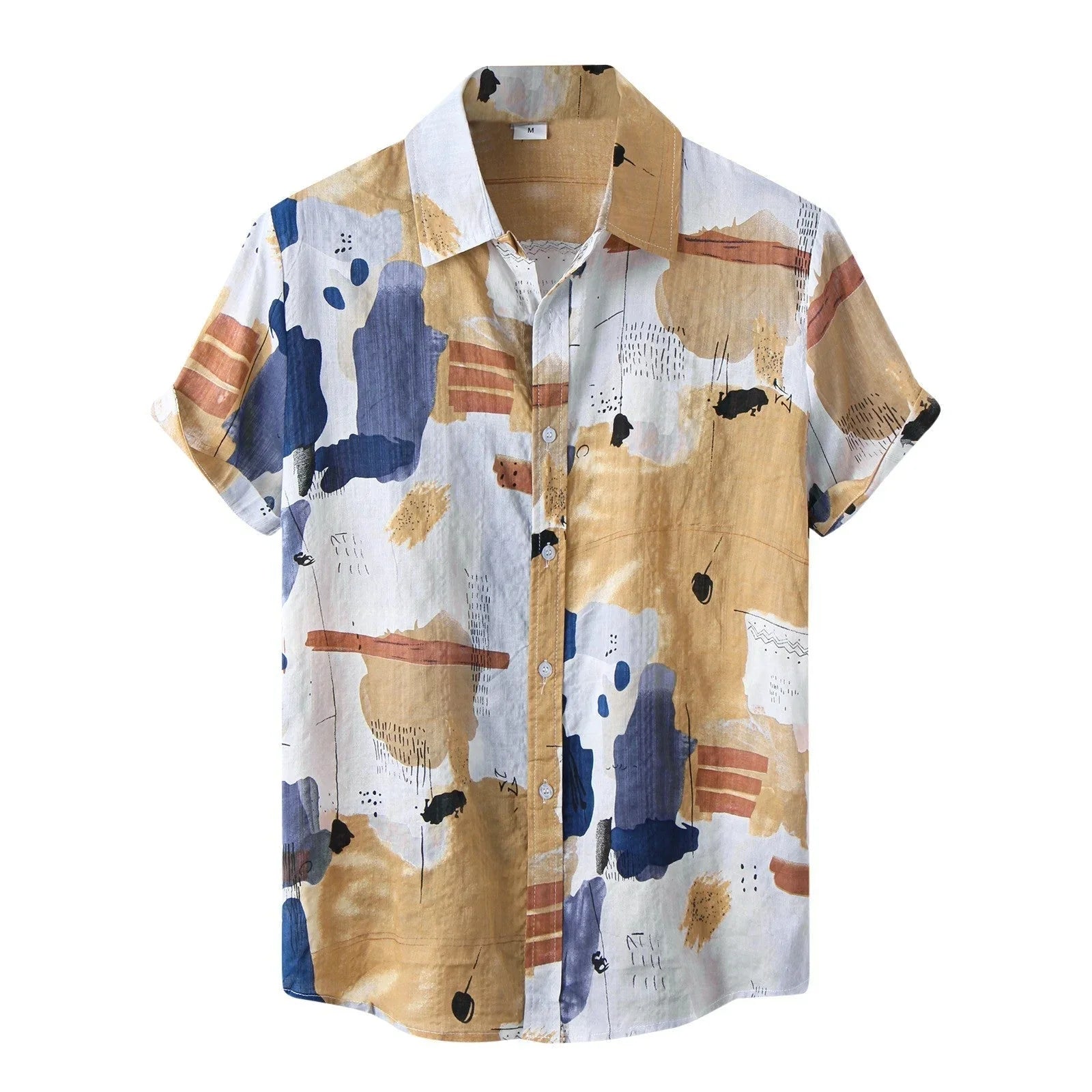 Camisa Manga Curta Mirage Garenzi GZ588 com tecido leve e respirável, estampas abstratas modernas e caimento confortável.