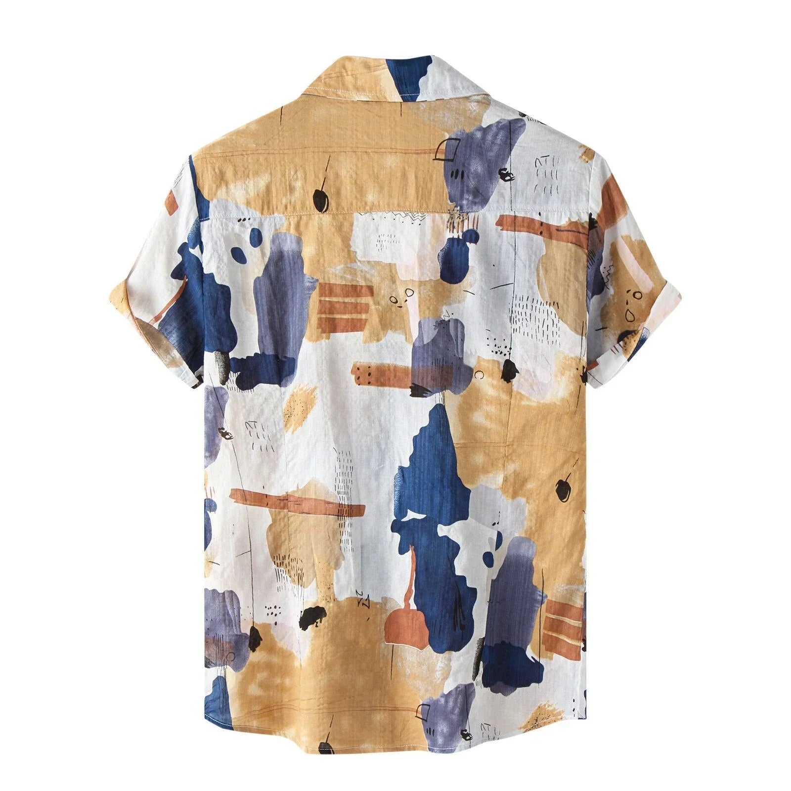 Camisa Manga Curta Mirage Garenzi GZ588 com tecido leve e respirável, estampas abstratas modernas e caimento confortável.