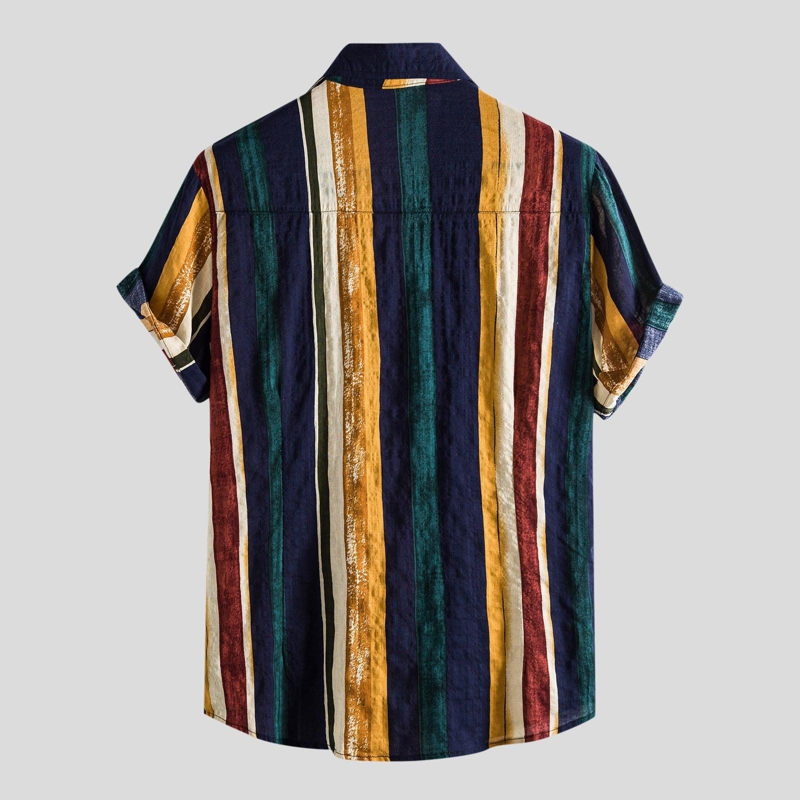 Camisa Manga Curta Vintage Garenzi GZ597 com design retrô, tecido leve, caimento confortável e visual sofisticado.