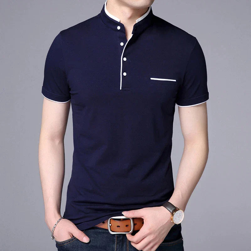Camisa Polo Masculina Beyond Garenzi GZ079 confeccionada em algodão e poliéster, com caimento confortável, toque suave e visual clássico.