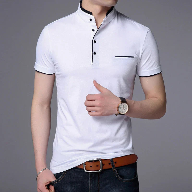 Camisa Polo Masculina Beyond Garenzi GZ079 confeccionada em algodão e poliéster, com caimento confortável, toque suave e visual clássico.