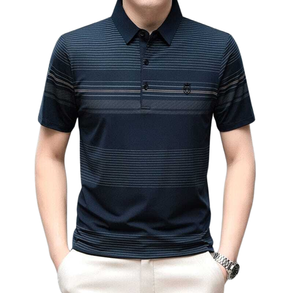 Camisa Polo Masculina Coudy Garenzi GZ077 confeccionada em algodão e poliéster, com caimento confortável, visual clássico e toque suave.