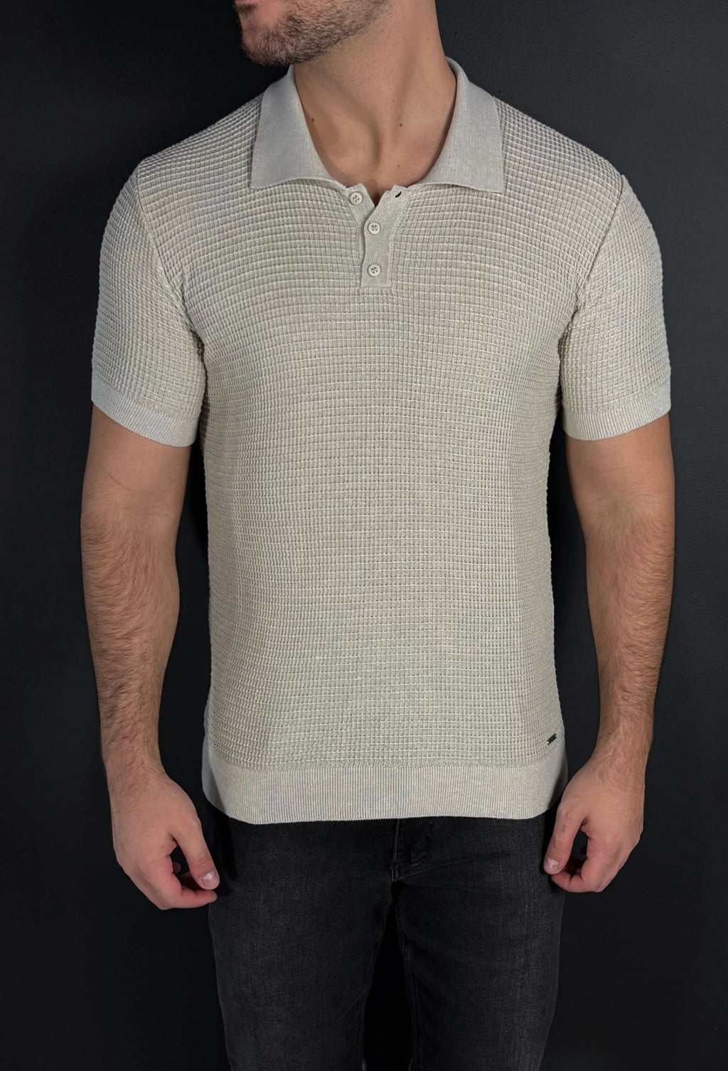 Camisa Polo Texture Premium Garenzi masculina com tecido texturizado, caimento moderno e acabamento refinado para uso casual e elegante