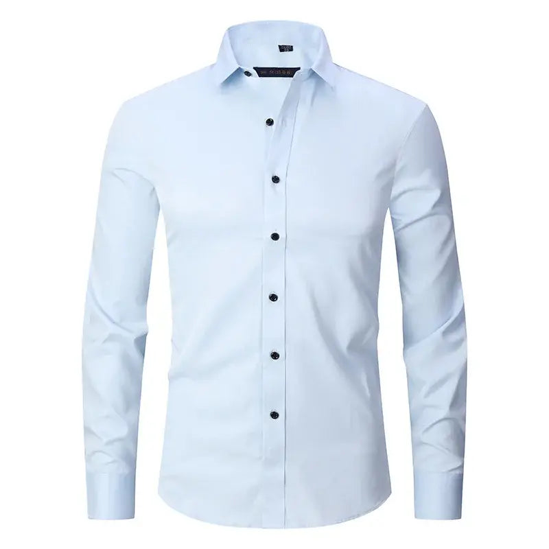 Camisa Social de Algodão Masculina Garenzi GZ083 confeccionada em algodão premium, com caimento ajustado, tecido que amassa menos e visual elegante.