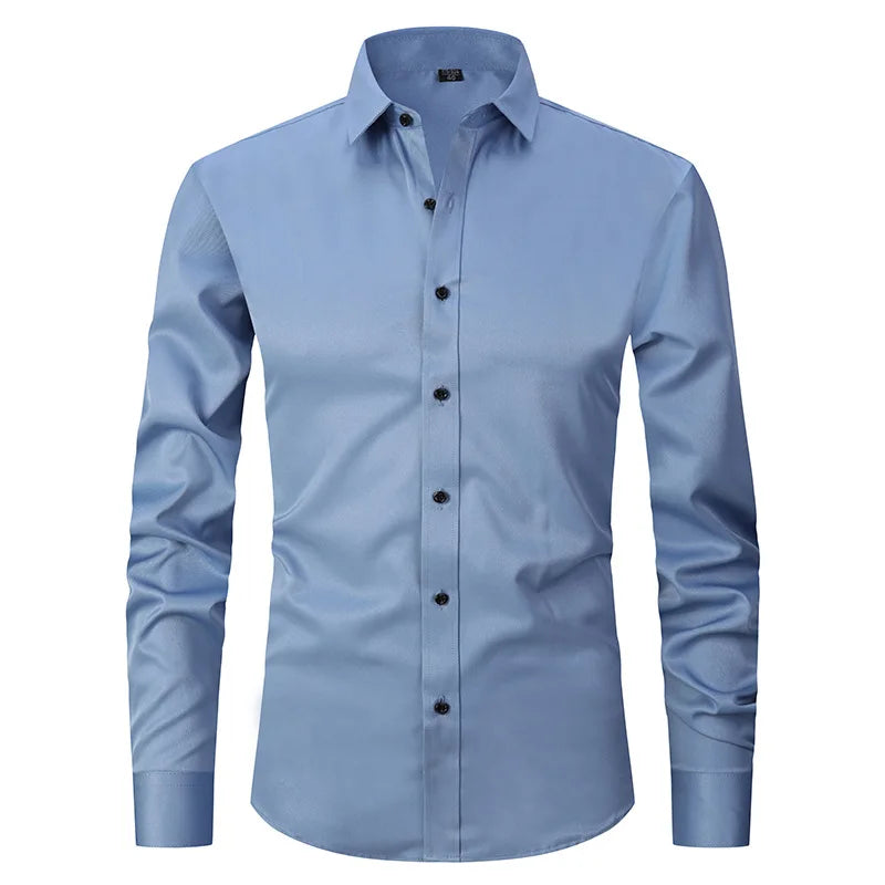 Camisa Social de Algodão Masculina Garenzi GZ083 confeccionada em algodão premium, com caimento ajustado, tecido que amassa menos e visual elegante.