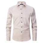 Camisa Social de Algodão Masculina Garenzi GZ083 confeccionada em algodão premium, com caimento ajustado, tecido que amassa menos e visual elegante.