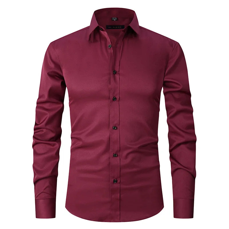 Camisa Social de Algodão Masculina Garenzi GZ083 confeccionada em algodão premium, com caimento ajustado, tecido que amassa menos e visual elegante.