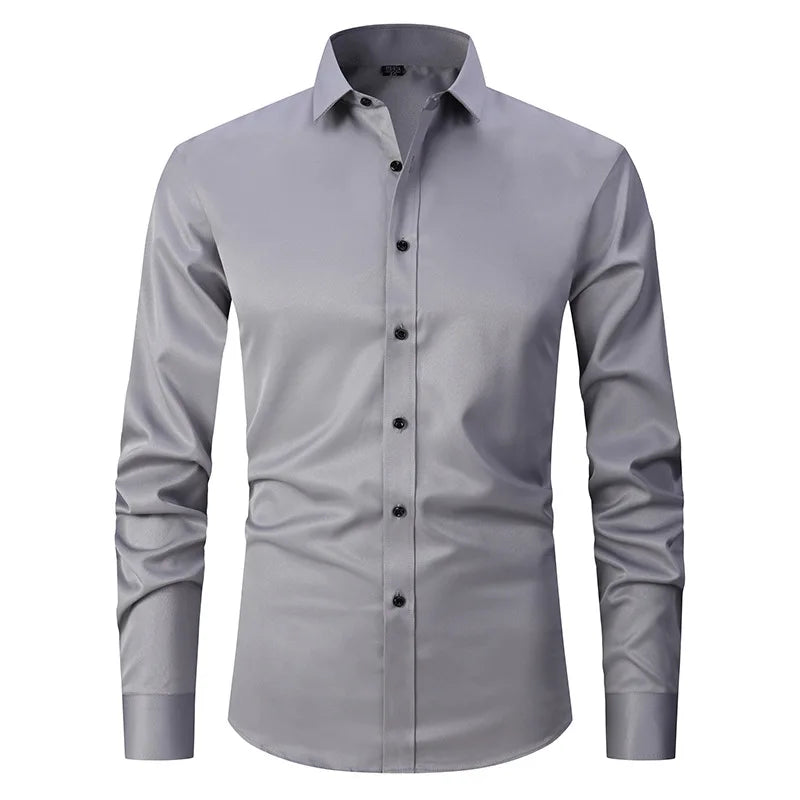 Camisa Social de Algodão Masculina Garenzi GZ083 confeccionada em algodão premium, com caimento ajustado, tecido que amassa menos e visual elegante.