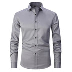 Camisa Social de Algodão Masculina Garenzi GZ083 confeccionada em algodão premium, com caimento ajustado, tecido que amassa menos e visual elegante.