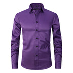 Camisa Social de Algodão Masculina Garenzi GZ083 confeccionada em algodão premium, com caimento ajustado, tecido que amassa menos e visual elegante.