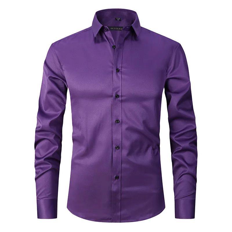 Camisa Social de Algodão Masculina Garenzi GZ083 confeccionada em algodão premium, com caimento ajustado, tecido que amassa menos e visual elegante.