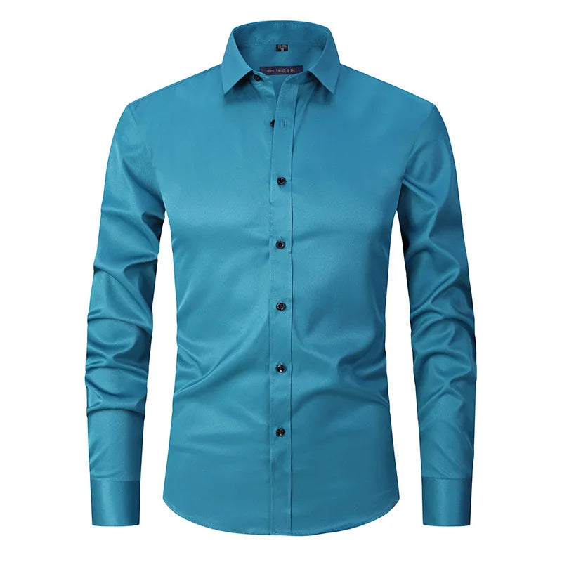 Camisa Social de Algodão Masculina Garenzi GZ083 confeccionada em algodão premium, com caimento ajustado, tecido que amassa menos e visual elegante.