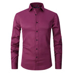 Camisa Social de Algodão Masculina Garenzi GZ083 confeccionada em algodão premium, com caimento ajustado, tecido que amassa menos e visual elegante.