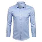 Camisa Social Masculina Garenzi GZ011 confeccionada em tecido tecnológico, com acabamento anti-odor, caimento alinhado e visual elegante.
