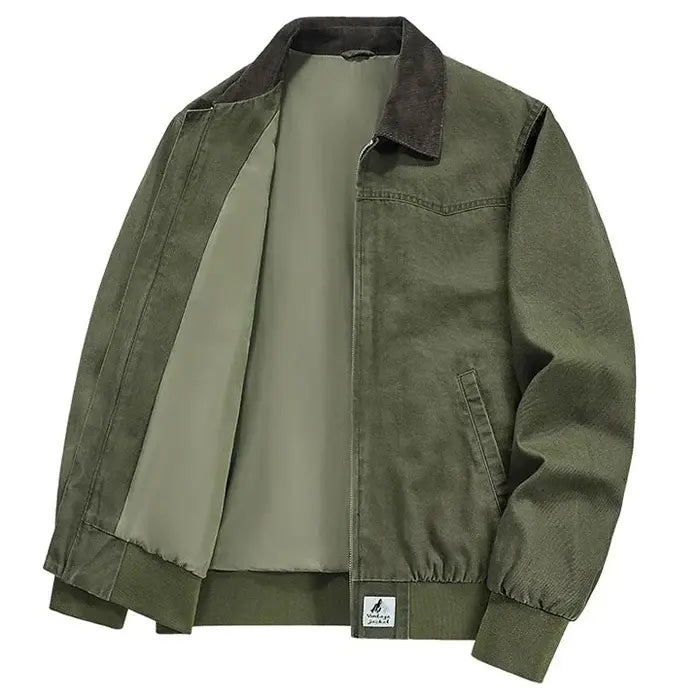 Jaqueta Bomber Vintage Masculina Garenzi GZ319 com design vintage, interior forrado, materiais de qualidade e visual moderno.