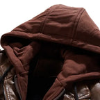 Jaqueta Masculina de Couro Original Garenzi GZ125 em couro genuíno, capuz removível, costuras reforçadas e design sofisticado.