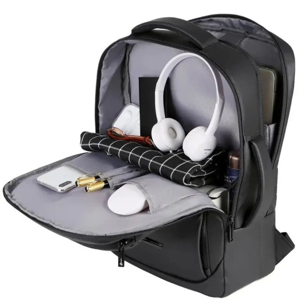 Mochila Executiva Garenzi GZ066 impermeável, com compartimento para notebook 15”, porta USB integrada e design moderno e funcional.