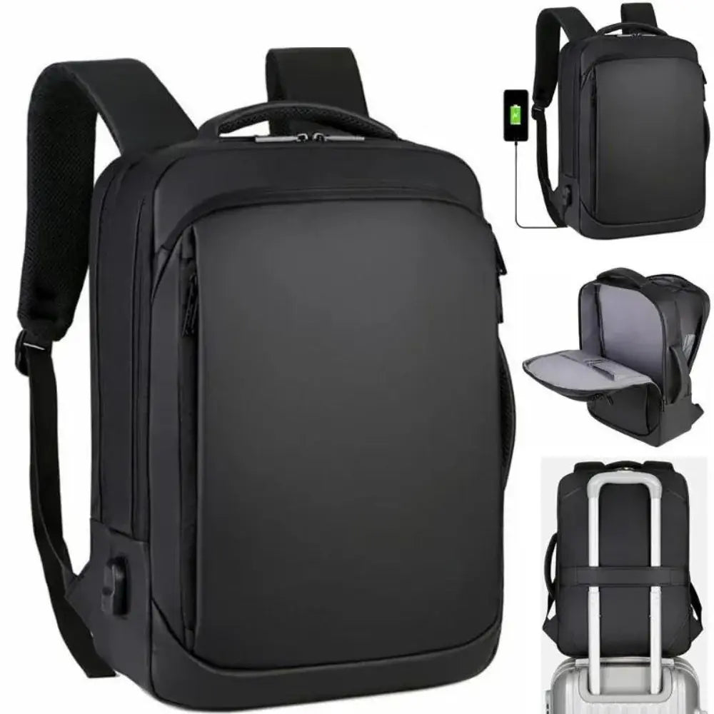 Mochila Executiva Garenzi GZ066 impermeável, com compartimento para notebook 15”, porta USB integrada e design moderno e funcional.