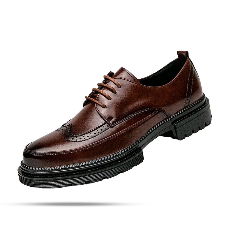 Sapato Masculino Derby Garenzi GZ358 confeccionado em couro premium, com solado tratorado, acabamento fosco e design robusto.