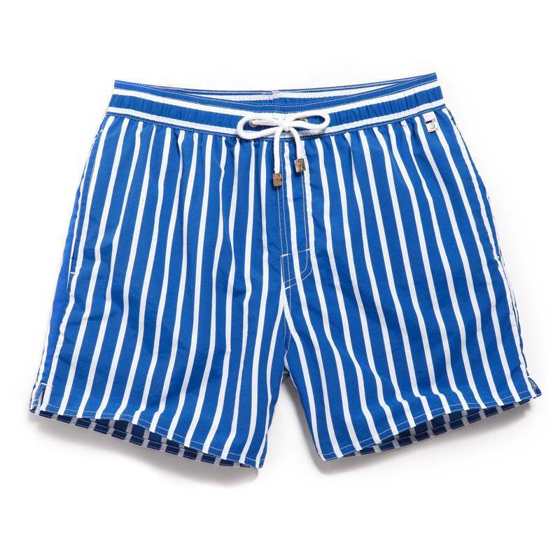 Bermuda Masculina Praia Listrada Garenzi GZ504 em tecido leve e respirável, com estampa listrada clássica e modelagem moderna ideal para looks casuais e frescos.