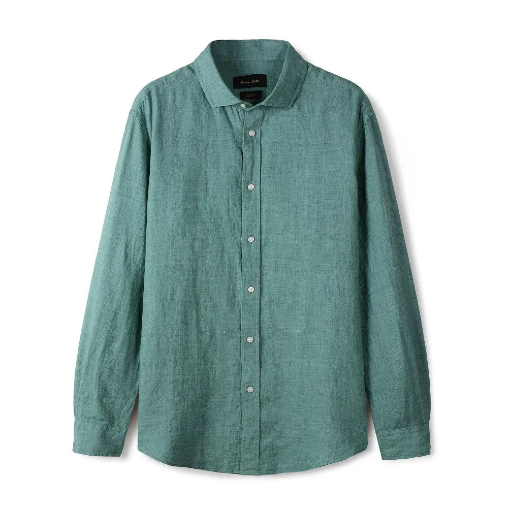 Camisa de Linho Lisa Masculina Garenzi GZ790 em linho premium, caimento leve e estilo sofisticado para uso casual ou formal.