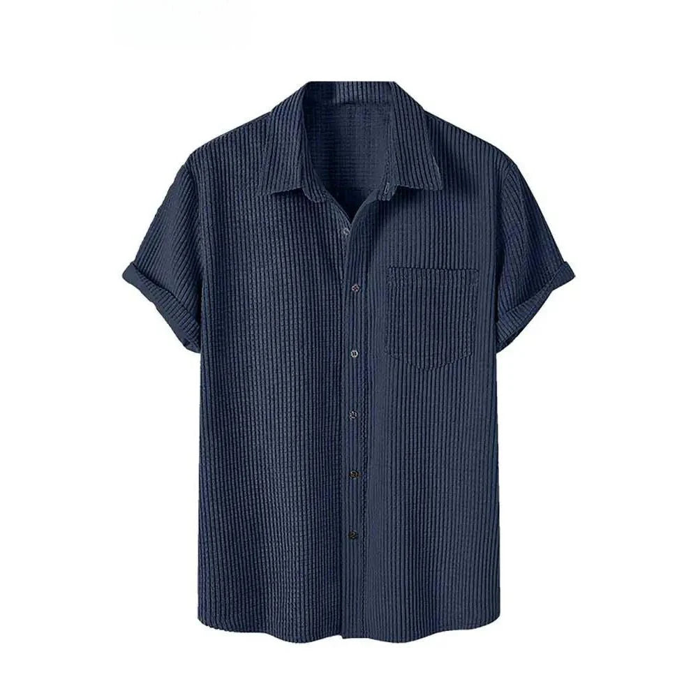 Camisa Manga Curta em Veludo Cotelê Garenzi GZ580